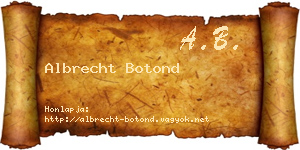 Albrecht Botond névjegykártya